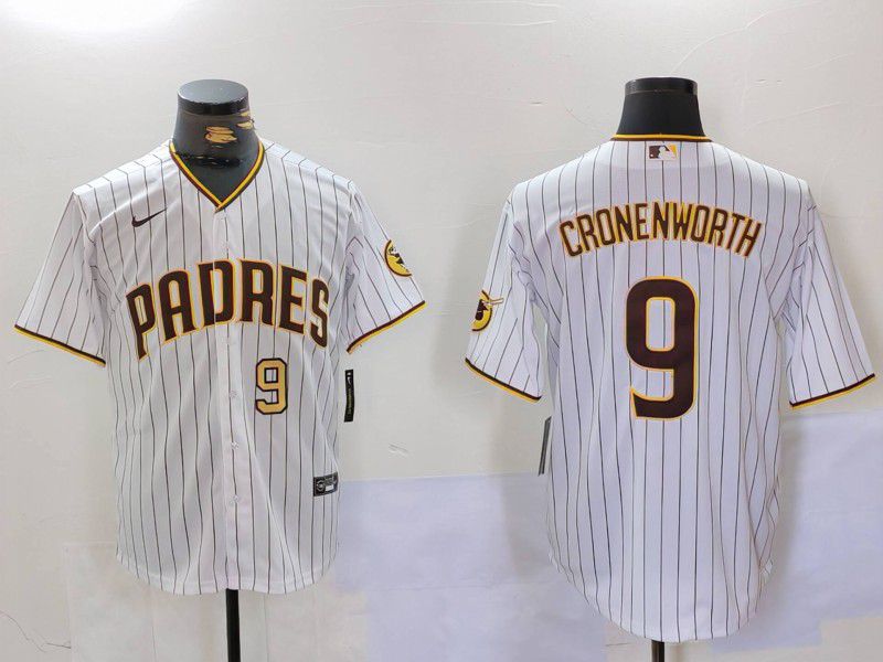 Men San Diego Padres #9 Cronenworth White Stripe Game 2024 Nike MLB Jersey style 4